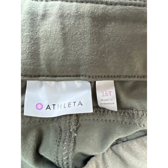 Athleta Wander Cargo Skinny Pant Size 16T Pull On Olive Green Active Athleisure - Picture 6 of 9